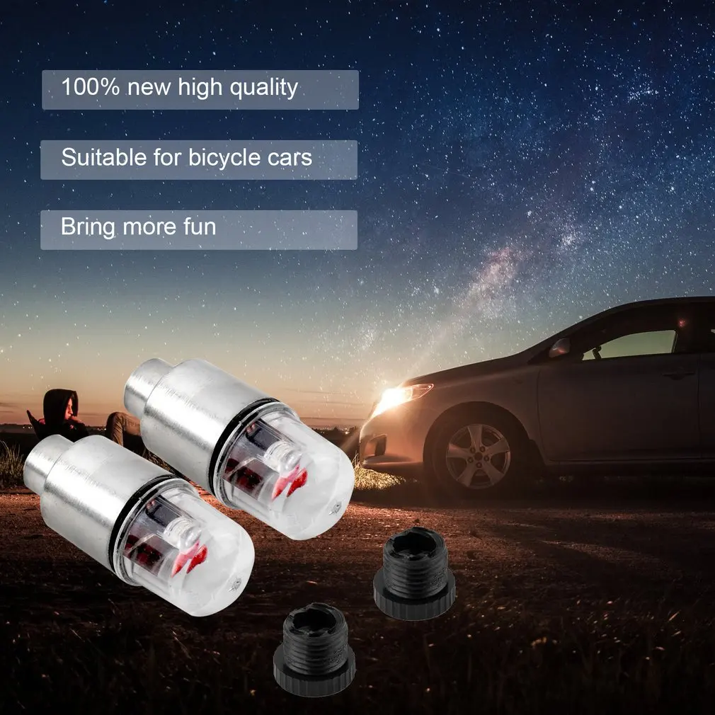 1 Pair LED Motor Cycling Bike Bicycle Car Wheel Tire Valve Wheel Light