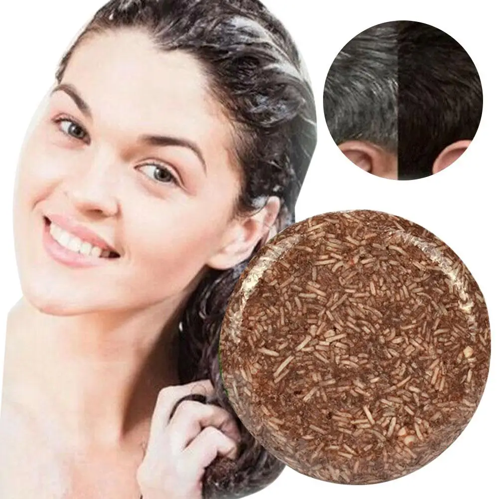 55g Handmade Shampoo Bar Hair Darkening Washing Repair Nourish Natural Soap It can help make your hair more black and smooth. | Красота и