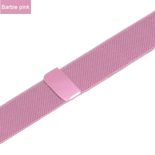 barbie pink Ремешок для apple watch 4 3 5 42mm 44mm apple watch band Миланская петля металлическая сетка ремешок для часов iwatch series 5 4 - Цвет ремешка: barbie pink