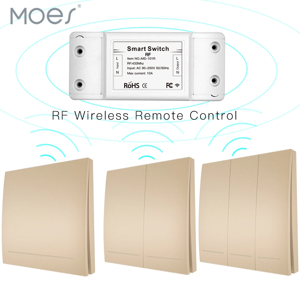 RF433Mhz умный кнопочный беспроводной переключатель светильник пульт дистанционного управления приемник, настенный панельный передатчик