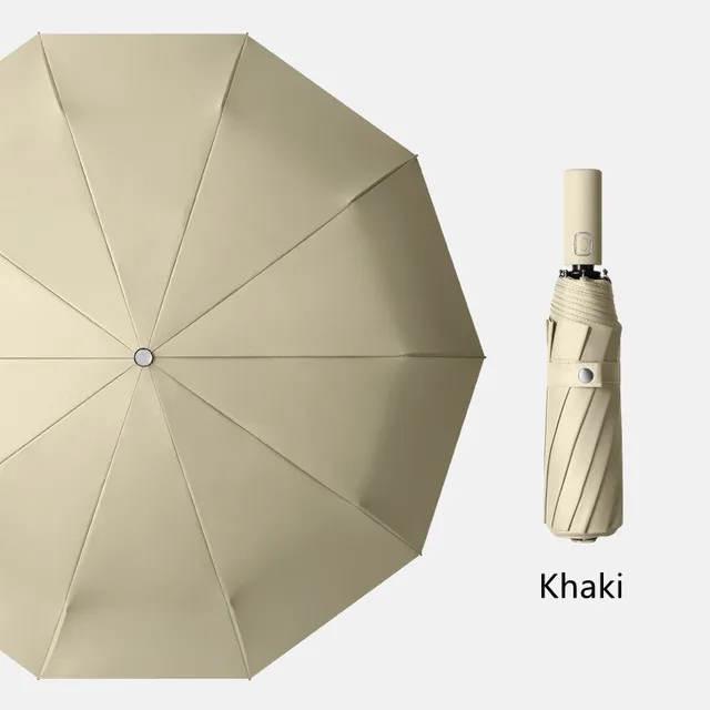 10K Strong Wind Resistant Folding Automatic Umbrella Men Parasol Big Umbrellas Business Portable Women Rain Umbrella Paraguas Khaki
