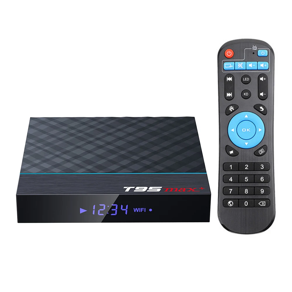 T95 MAX Plus Смарт ТВ коробка Android 9 0 S905X3 64 бит 2 4G + 5G Wi-Fi играть 8K видео Декодер каналов