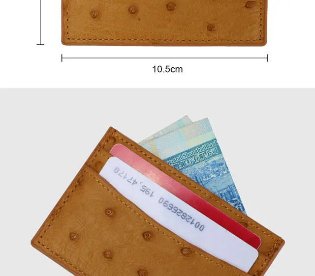 Exotic Wallet Genuine Ostrich Leather Multiple Colors (Butter)