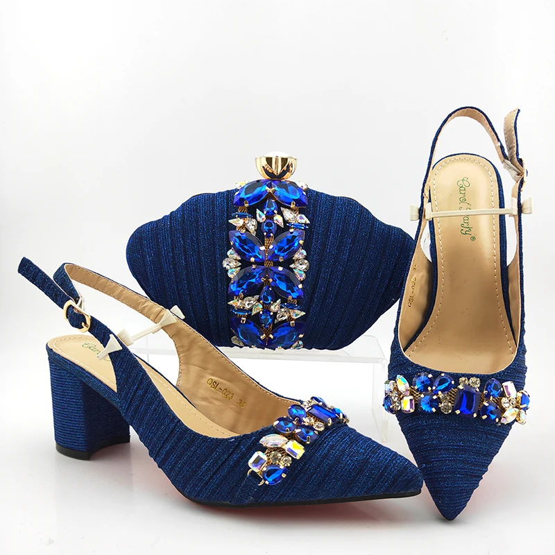 

2020 italian shoes and bag matching set lady sandal shoes clutches bag royal blue shoes and bag set free shipping SB2020-4