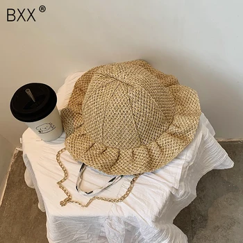 

[BXX] Small Hat Design Straw Bags For Women 2020 Summer Crossbody Bags Lady Travel Purses and Handbags Female Shoulder Bag HN382