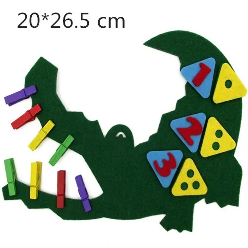 1 комплект номер ручной работы фетр для поделок DIY ремесло для раннего обучения детей игрушки учебник родитель-ребенок интерактивный головной тренировочный войлок - Цвет: crocodile