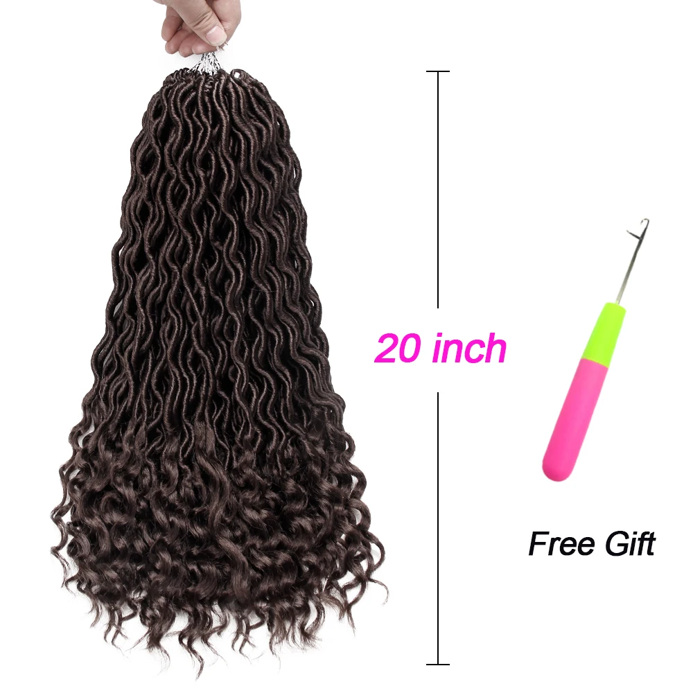 MODERN QUEEN Ombre Faux Locs Crochet Braid Hair Bohemian Faux Locs Curly Braiding Hair Synthetic Braids Hair - Цвет: # 1B