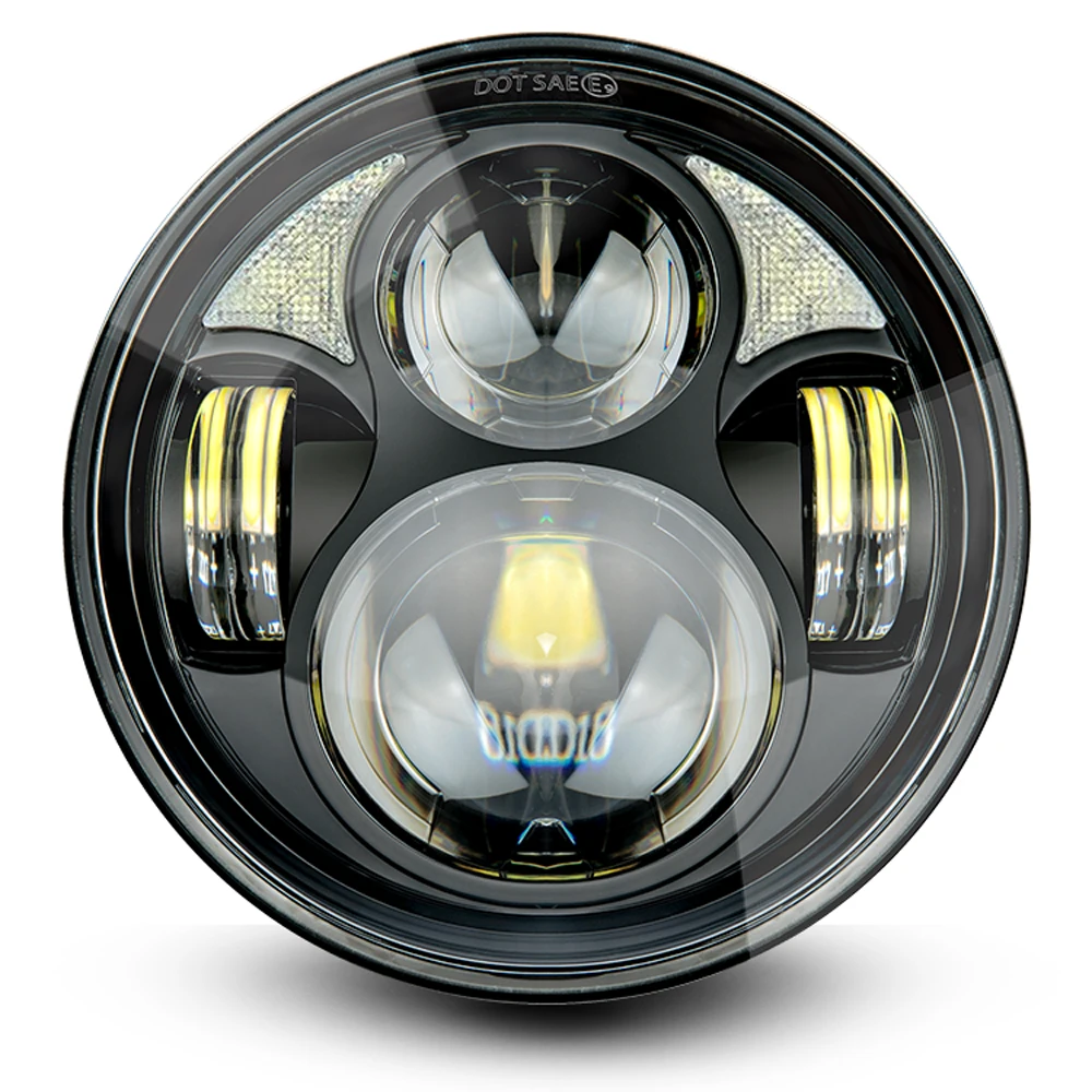 5.75&quot 5-3/4&quot Motorcycle Projector 75W LED Headlight For Sportster 883 1200 Iron Dyna Street Bob FXDB |