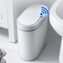 Smart Sensor Trash Can Electronic Automatic Household Bathroom Toilet Bedroom Living room Waterproof Narrow Seam Sensor Bin