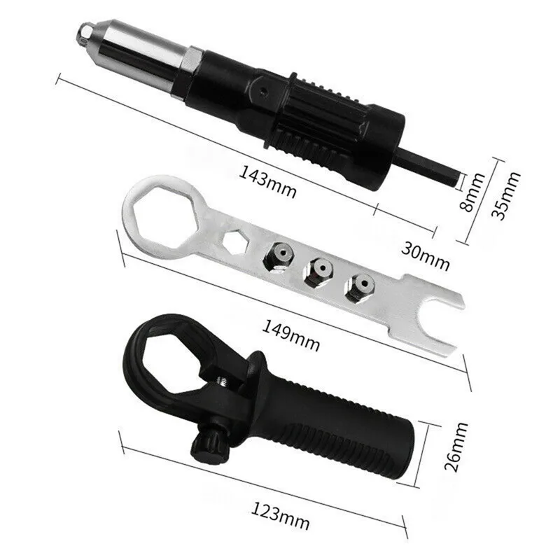 2.4mm-4.8mm Electric Rivet Nut Guns Riveting Tool Cordless Riveting Drill Adaptor Insert Nut Tool Riveting Drill Adapter