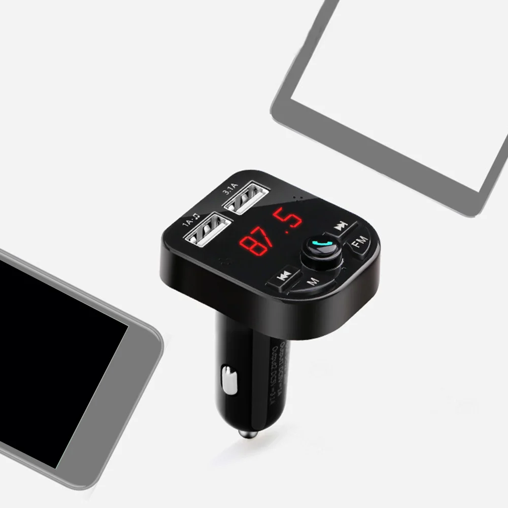 TF карта, двойной USB fm-передатчик, автомобильный комплект, адаптер, громкая связь, музыка, универсальный MP3 плеер, беспроводной радио, портативный, многофункциональный