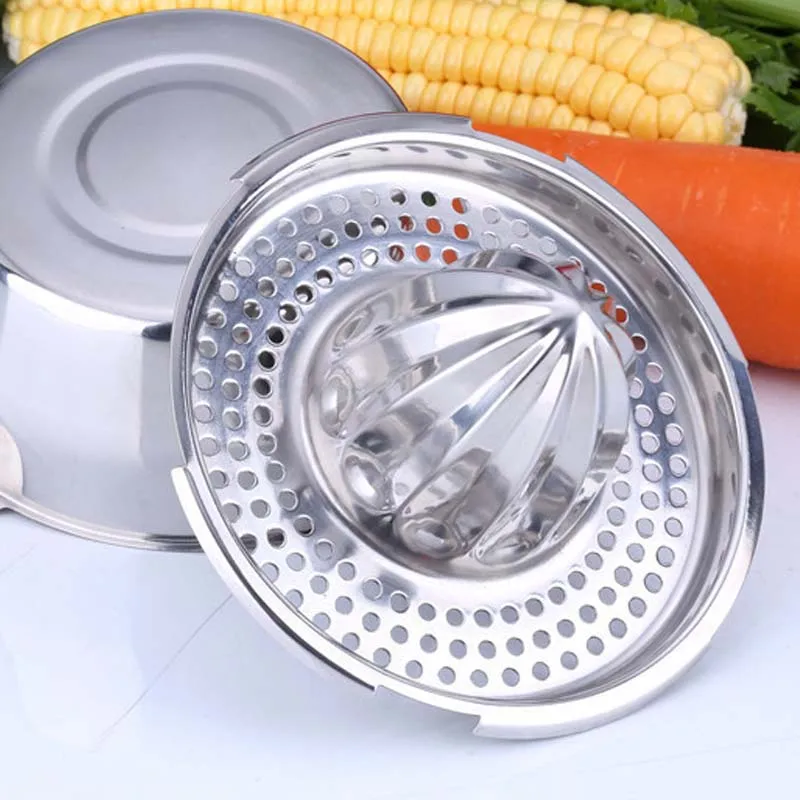New Stainless Steel Manual Mini Juicer Fruit Lemon Squeezer Press With Bowl Juicer Strainer Home Kitchen Accessories Tool