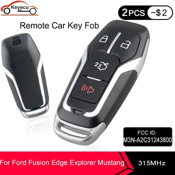 

KEYECU 4 Button Smart Remote Key ASK 315MHz HITAG PRO/49 For Ford Fusion Explorer Edge Mustang 2015 2016 2017 M3N-A2C31243800