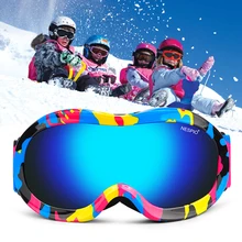Детские лыжные очки, двойные противотуманные очки для мальчиков и девочек, большие сферические очки для близорукости, лыжные очки, походные защитные очки для занятий спортом на улице