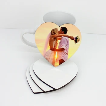 

Heart Shaped Sublimation Blank Coaster MDF Wood DIY Customed Cup Pad Slip Insulation Mug Mats