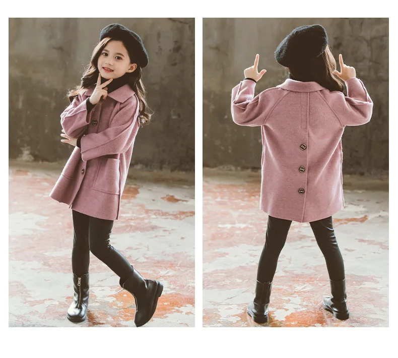 Puckcovi/детская зимняя одежда, шерстяные пальто для девочек, Ropa nina invierno, пальто с искусственным мехом для зимы, новые модные куртки для детей 4-12 лет