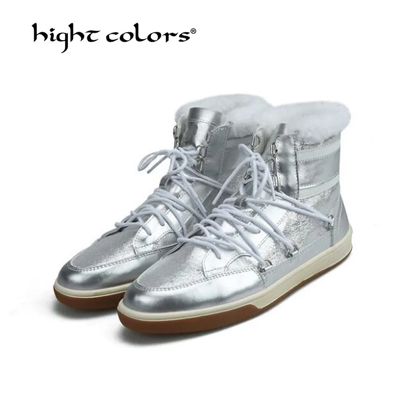 35~40) Plus Size Winter Snow Boots Women Mid-Calf Lace-up Cotton Warm Waterproof Non-Slip Platform Booties Female Shoes P-8118