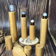 Гравировка логотипа на заказ пустая 5 мл 10 мл Органическая Бамбуковая косметическая упаковка красивый бамбуковый рулон на бутылке образец духов тюбик