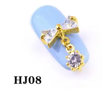 HJ08-10pcs 19 стилей 10 шт 3D Лук/единорог/кисточка цепь украшения для ногтей цирконовая цепочка декоративный Циркон Стразы и жемчужины Шарм, JH0001-0019 - Цвет: HJ08-10pcs
