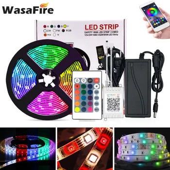 

Smart LED Strip Wireless Bluetooth Control RGB LED Light Tape DC 12V String Diode Flexible Ribbon 5m 10m SMD 5050 Strip Lamp