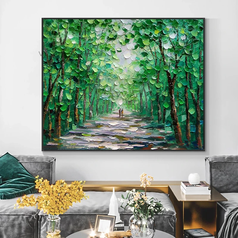 frisk Selvforkælelse guide The Green Forest Handmade Nature Landscape Canvas Painting Posters Still  Life Wall Art Trees Picture For Living Room Decoration|Painting &  Calligraphy| - AliExpress