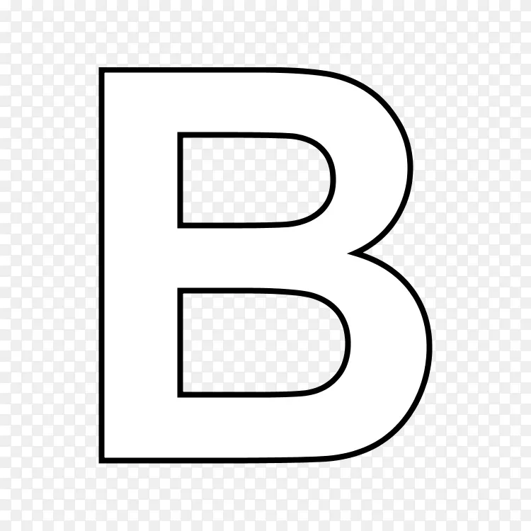 字母着色书剪贴画.字母b