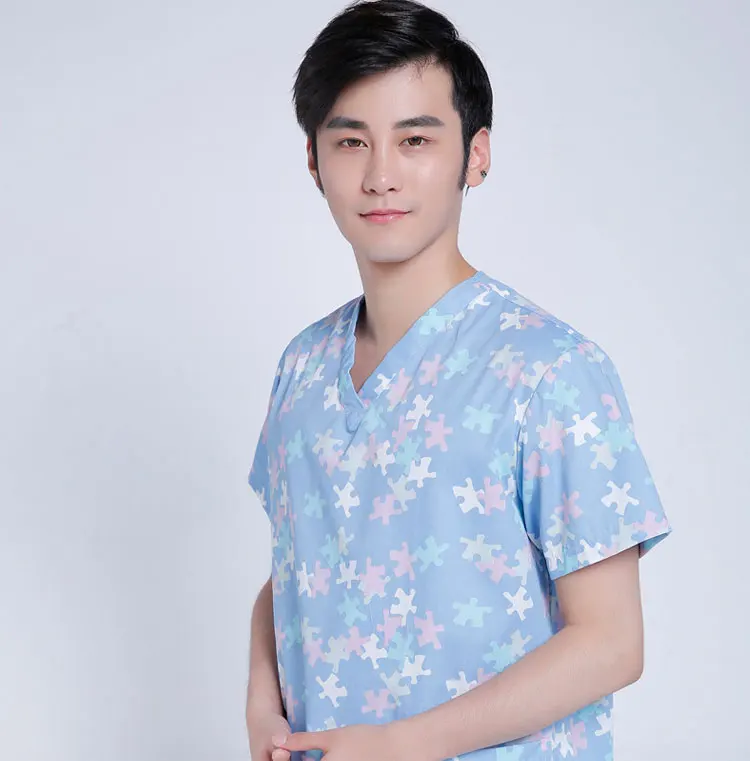 New Workwear Plus Size Medical Clothes Nurse Uniform Short Sleeve Scrubs Tops Medical Costumes T-Shirt Clinical Uniforms