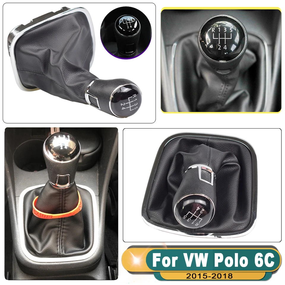 VW ポロ （6R）GTi 　純正 シフトノブ、ブーツ　（サイドブレーキレバー カバー付き）中古　ｖ637910 J4 VW ポロGTI 6C 6R(6RDAJ)純正シフトノブ シフトブーツ 6速マニュアル