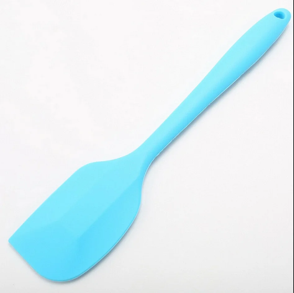 1 шт., инструменты для выпечки, лопатка для выпечки, мини маленький силиконовый шпатель, теплоизоляционный, для мороженого, совок, скребок-ложка для крема, 5 цветов - Цвет: Blue