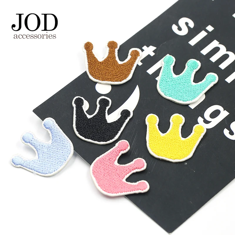 

Colored Crown Thermal Stickers on Clothes Children Iron on Badges Patch Applique Ironing Embroidered Patches for Clothing Kids