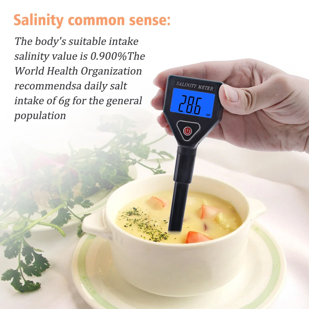 Digital Salinity Meter Food Salinity Meter Household Hand-held Salinity Meter Test Pen Swimming Pool Drinking Water Aquarium Etc