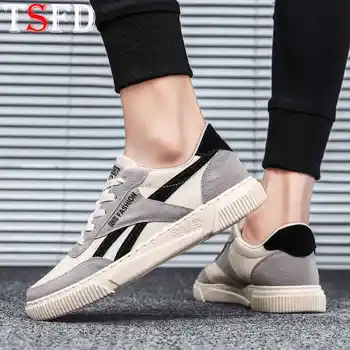 

Lace Up Men's Sneaker Low Top Men's Sneakers Summer Soft Light Man Canvas Shoe Rubber Casual Footwear Outdoor Male Flat Shoes A2