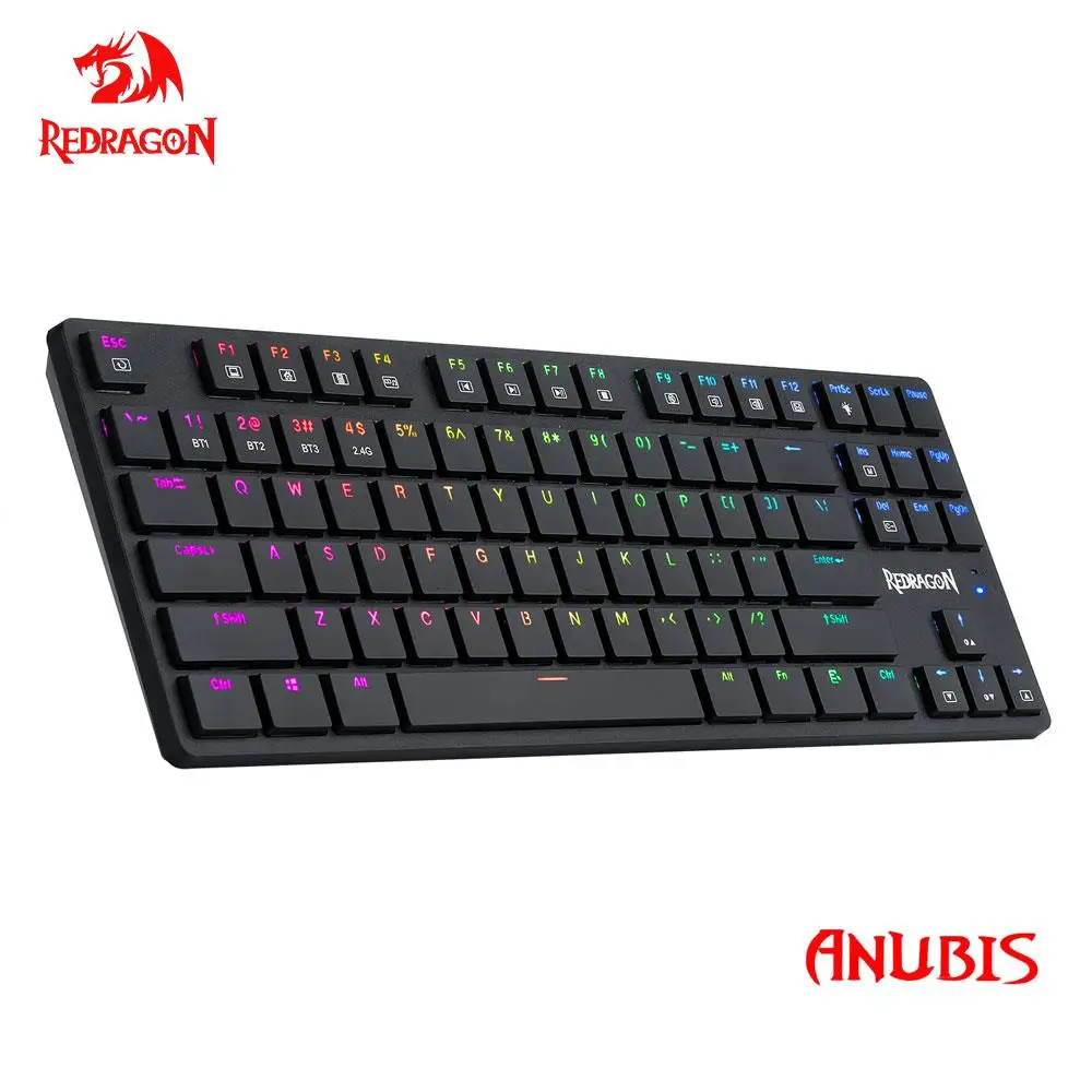 Супер тонкая Механическая игровая клавиатура REDRAGON Anubis K539 RGB поддержка USB Bluetooth