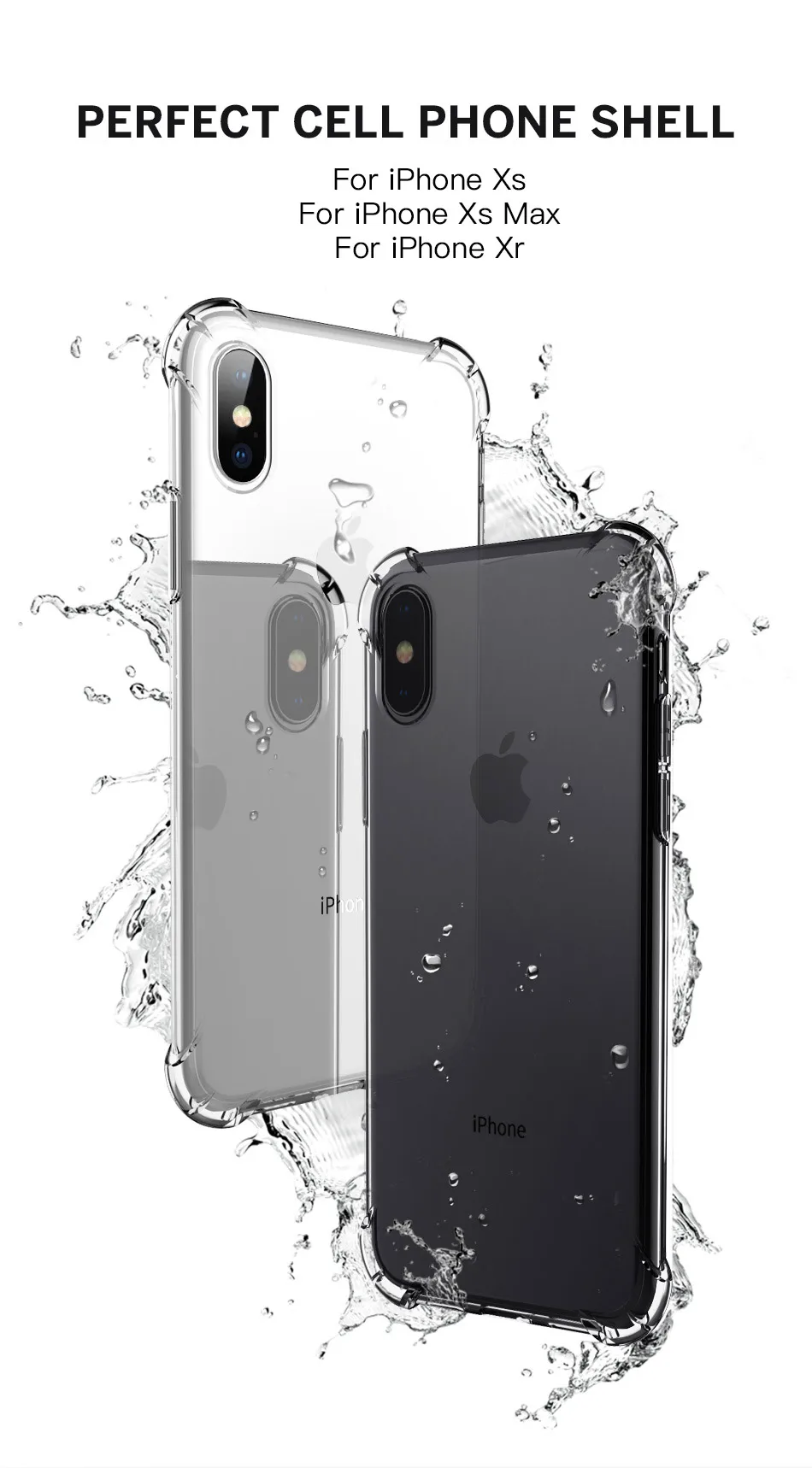 Чехол BoeYink для iPhone XS Max XR, защита телефона, противоударный Роскошный прозрачный мягкий, из ТПУ, защитный чехол для iPhone XS X XR