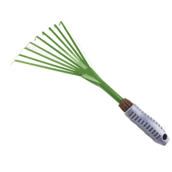 

Courtyard Durable Widen Tools Nine Teeth Grass Rake Portable Loose Soil Garden Green Shovel Thicken Iron Practical