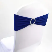 50 шт., эластичные свадебные чехлы на стулья, галстуки из спандекса и лайкры, повязка на стул, банты с круглой пряжкой для украшения вечеринки в отеле, дня рождения