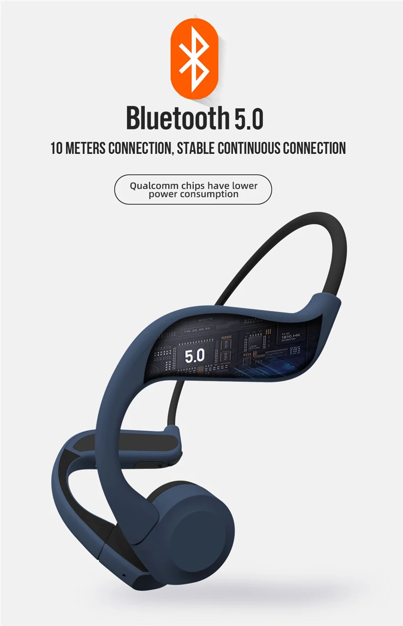 X9 костной проводимости Bluetooth IPX5 Водонепроницаемая гарнитура встроенный 8 Гб памяти двойной микрофон шумоподавляющий наушник для спортивной езды