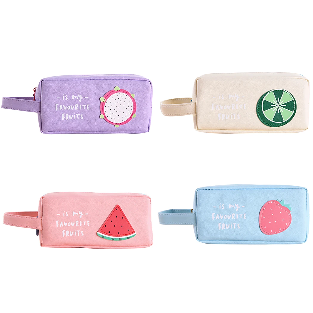 

Korean Small Fresh Simple Large Capacity Student Pencil Case Men And Women Stationery Box Creative Children Fruit Pencil Case