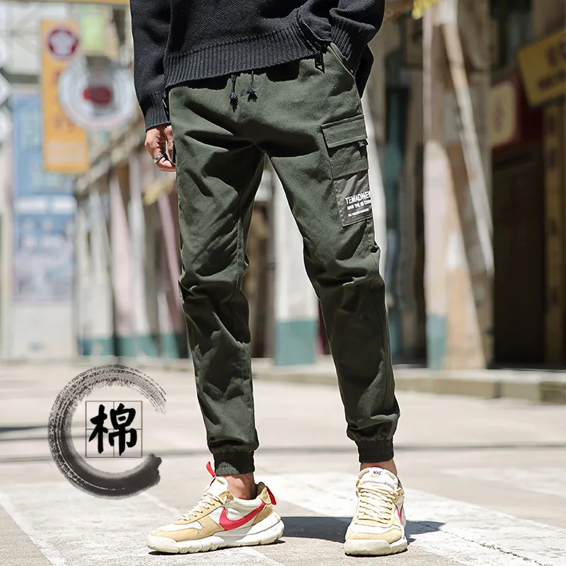 

[] Spring And Autumn Bib Overall Men's Skinny Pants Simple Trousers Students' Pants Men's Loose-Fit Casual Skinny Harem Pants