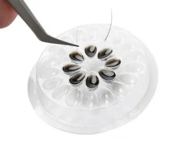 

10sets/lot 100pcs set disposable Eyelash glue holder Pallet Eyelash Extension glue pads stand on plastic glue holder
