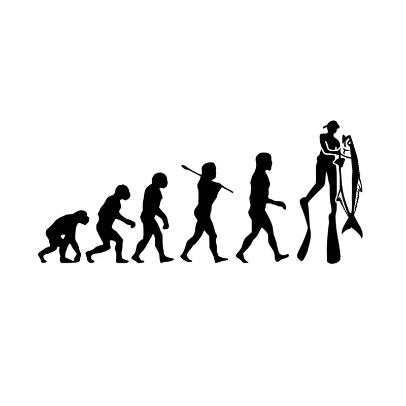

15.5*6.8CM Evolution Freediving Free Diving Speargun Mask Silhouette Graphics Car Sticker Decor Vinyl C12-0710