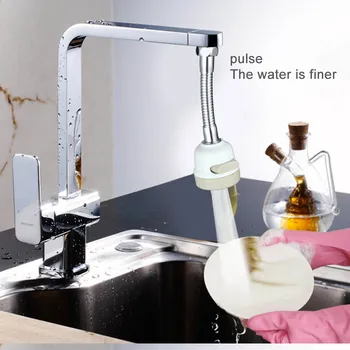 

Kitchen Splash Resistant Faucet Extender Pressurized Home Shower Tap Sprayer Water Saving Universal
