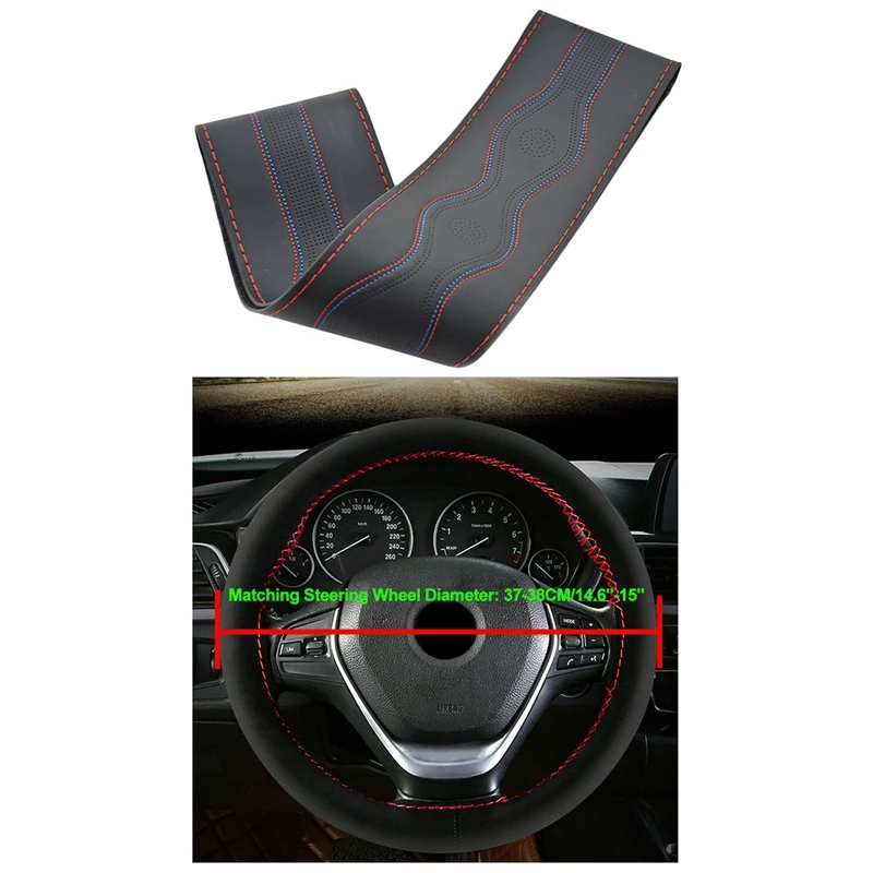 Diy чехол рулевого колеса автомобиля для 37-38 см рулевое колесо Ручное шитье нескользящее