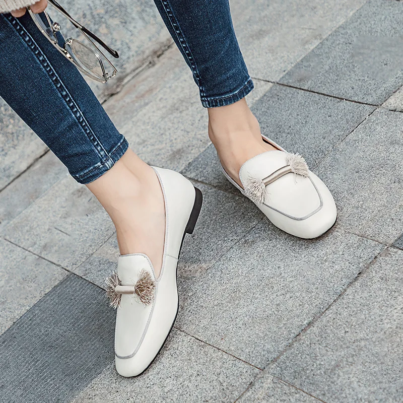 

2019 Spring New Style Online Celebrity Shoes WOMEN'S Shoes New Arrival Square Head Flat Heel Fashion Korean-style College Style