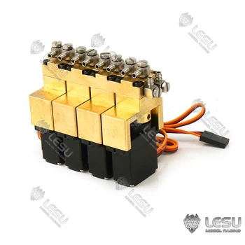 Billig 4CH LESU Metall Hydraulische Directional Ventil Für 1/14 RC Dumper Lkw Bagger Loader DIY Modell Auto