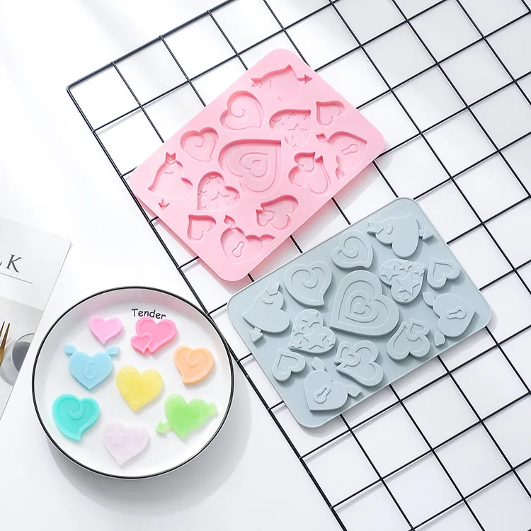

All kinds of heart-shaped biscuit chocolate silicone mold DIY fondant cake baking mold 3D heart-shaped cake decoration