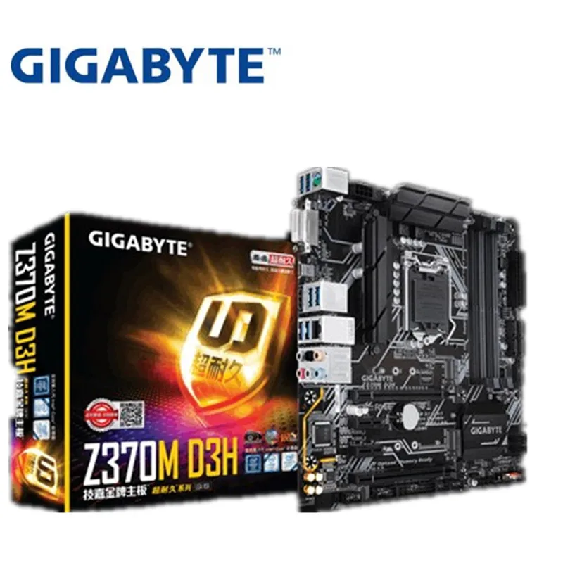 Для Gigabyte GA-Z370M-D3H оригинальная новая материнская плата Z370 розетка LGA 1151 DDR4 USB3.0 SATA3.0 DVI+ HDMI