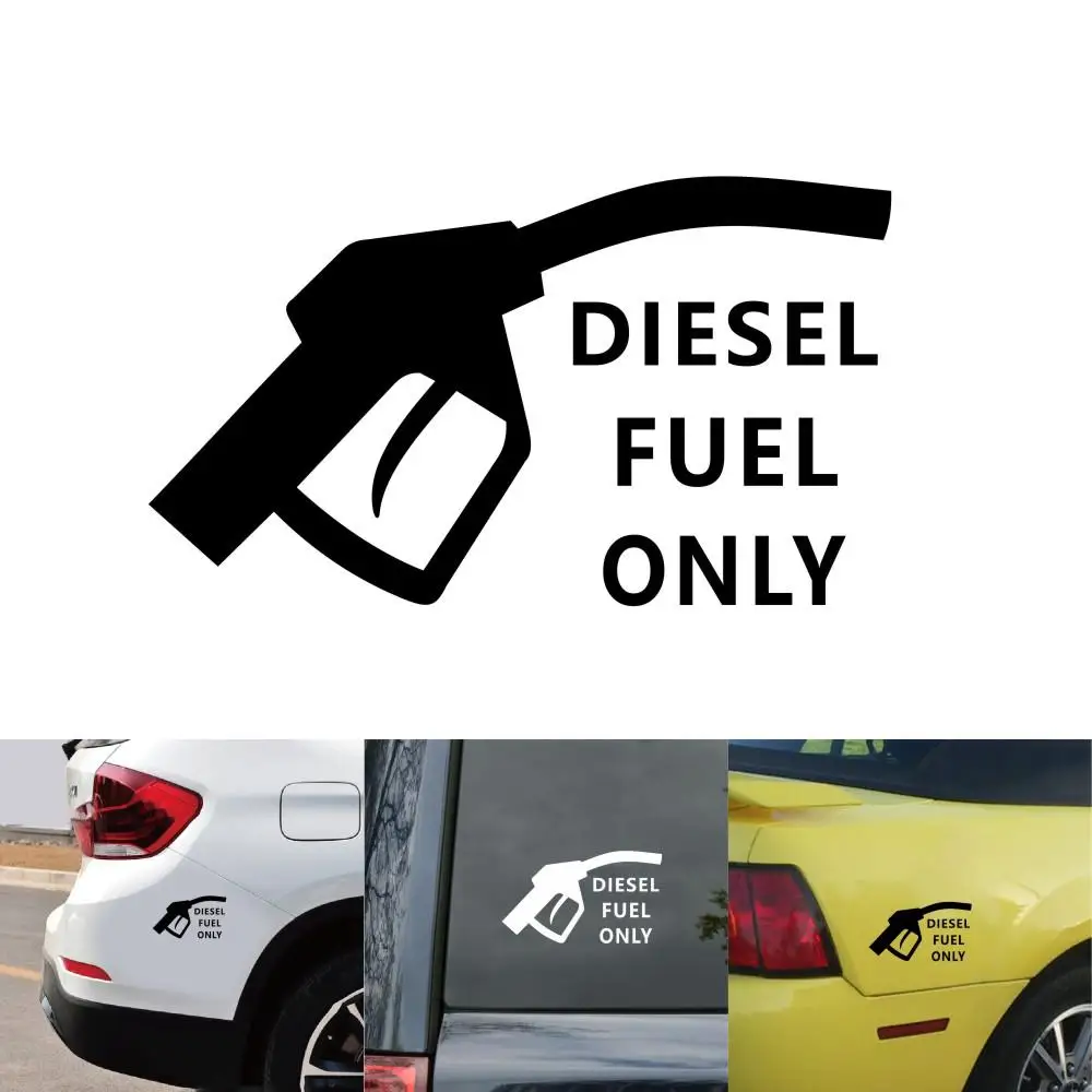 

1pc 14x8.1cm Car Sticker Diesel Fuel Only Warning Stickers Funny Cartoon Style Car Automotion Decals Cars Taxi Accessories