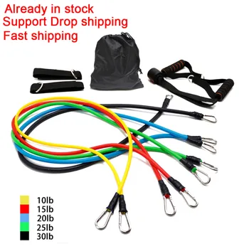 

11 Pcs/Set Latex Resistance Bands Training Body Exercise Yoga Tubes Pull Rope Chest Expander Pilates Fitness Drop shipping