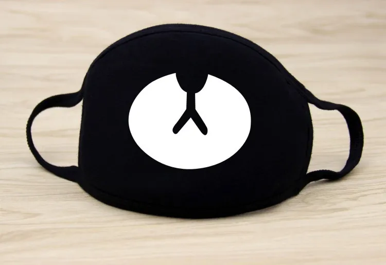 Новая мода унисекс мультфильм шаблон черная Тканевая маска для лица милый 3D печать половина для лица, с изображением губ маски для велоспорта на открытом воздухе
